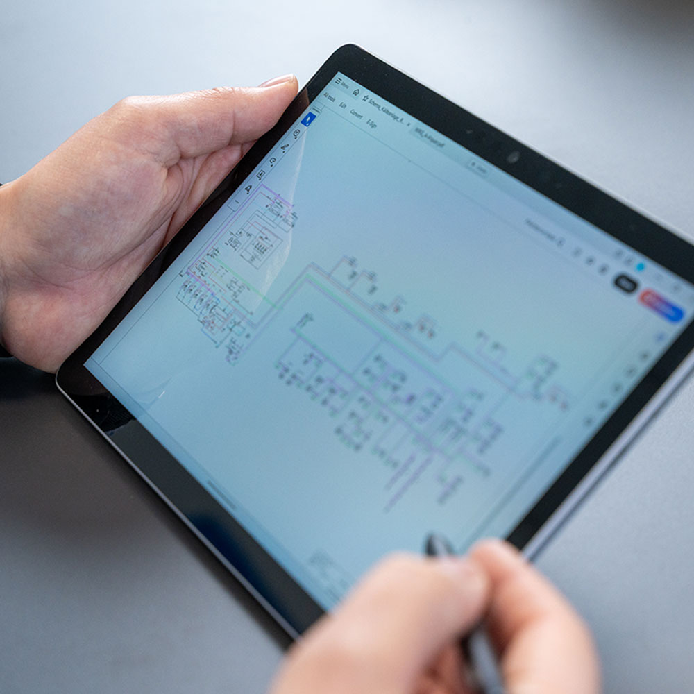 Projektdetails auf Tablet